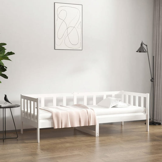White Solid Pine Wood Day Bed Frame 80x200cm - No Mattress