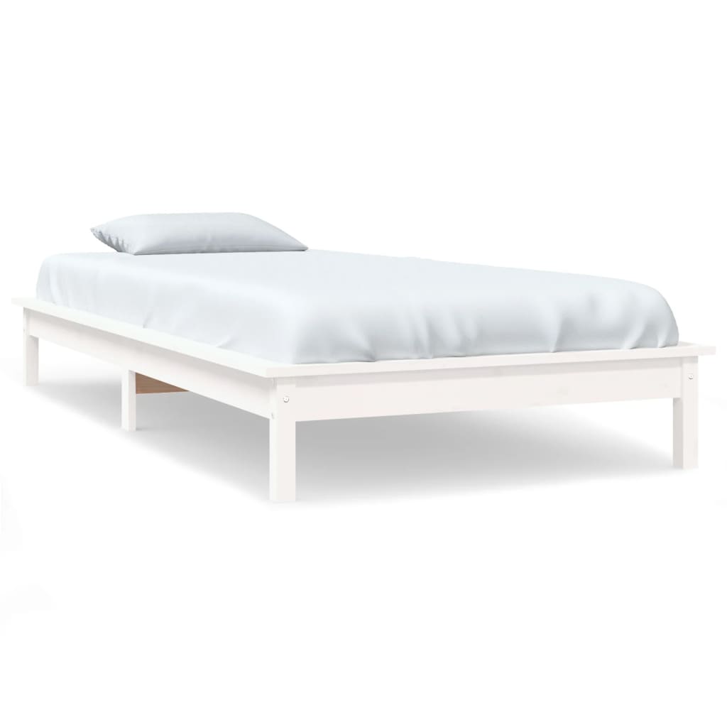 Solid Wood White Bed Frame 90x200 cm - vidaXL 820527