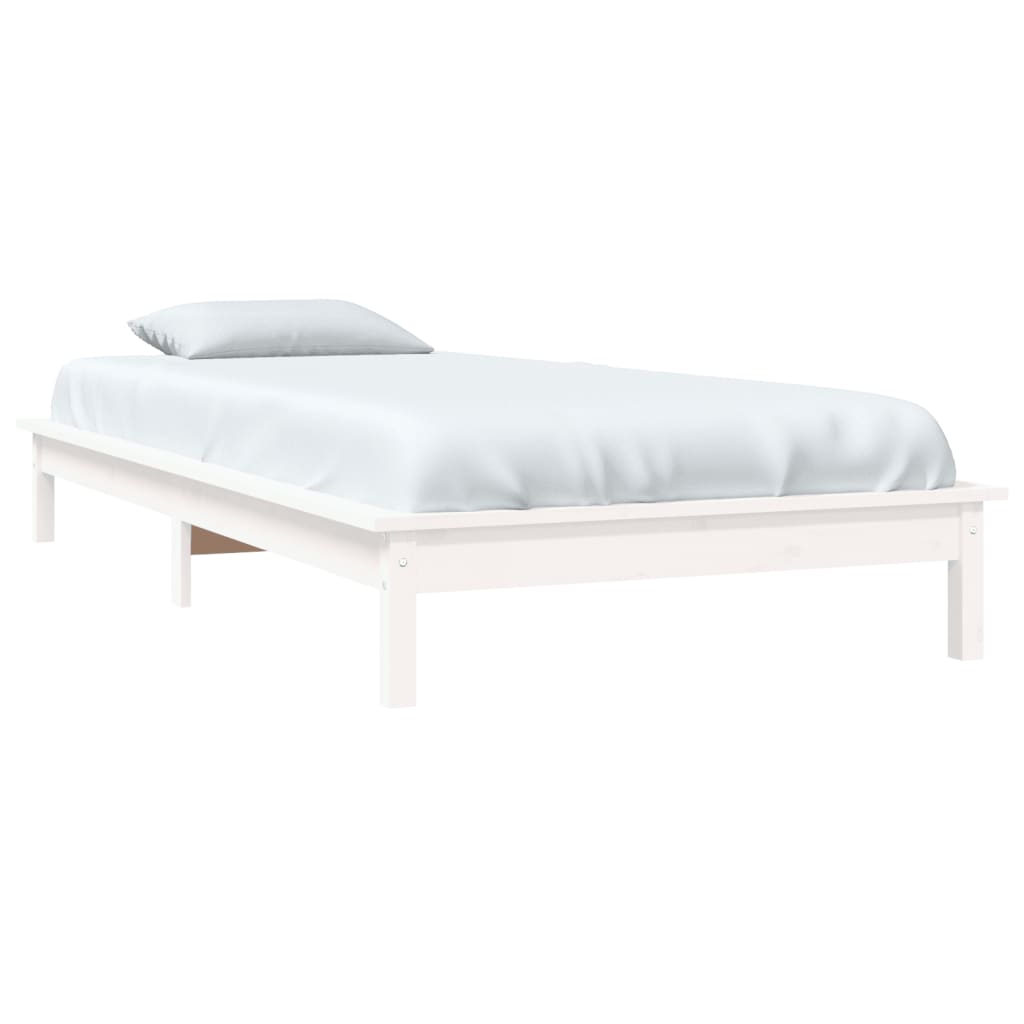 Solid Wood White Bed Frame 90x200 cm - vidaXL 820527