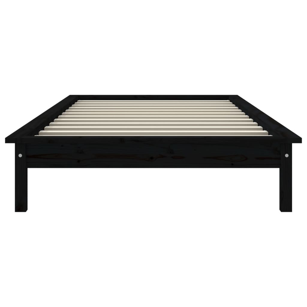 Solid Wood Black Bed Frame 100x200 cm - vidaXL 820535 (No Mattress)