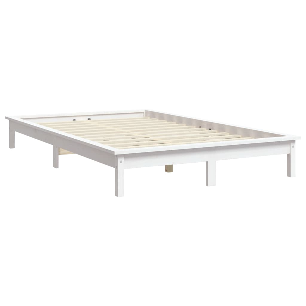 Solid Wood White Bed Frame 120x200 cm - vidaXL 820537
