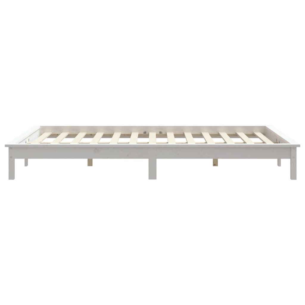 Solid Wood White Bed Frame 120x200 cm - vidaXL 820537