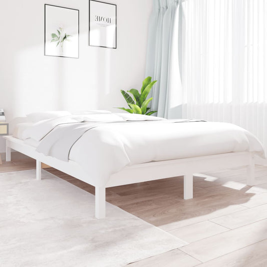 Solid Wood White Bed Frame 120x200 cm - vidaXL 820537