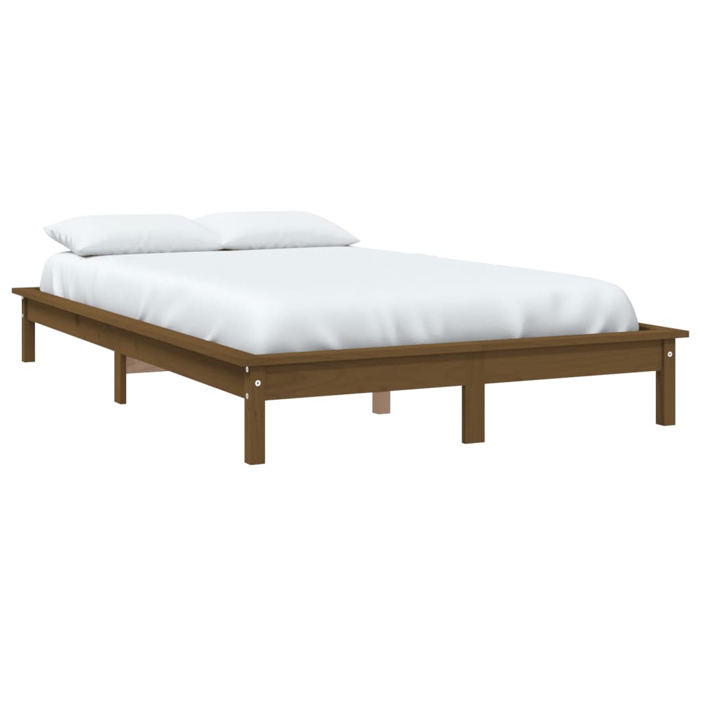 Solid Wood Honey Brown Bed Frame 120x200 cm - vidaXL 820539