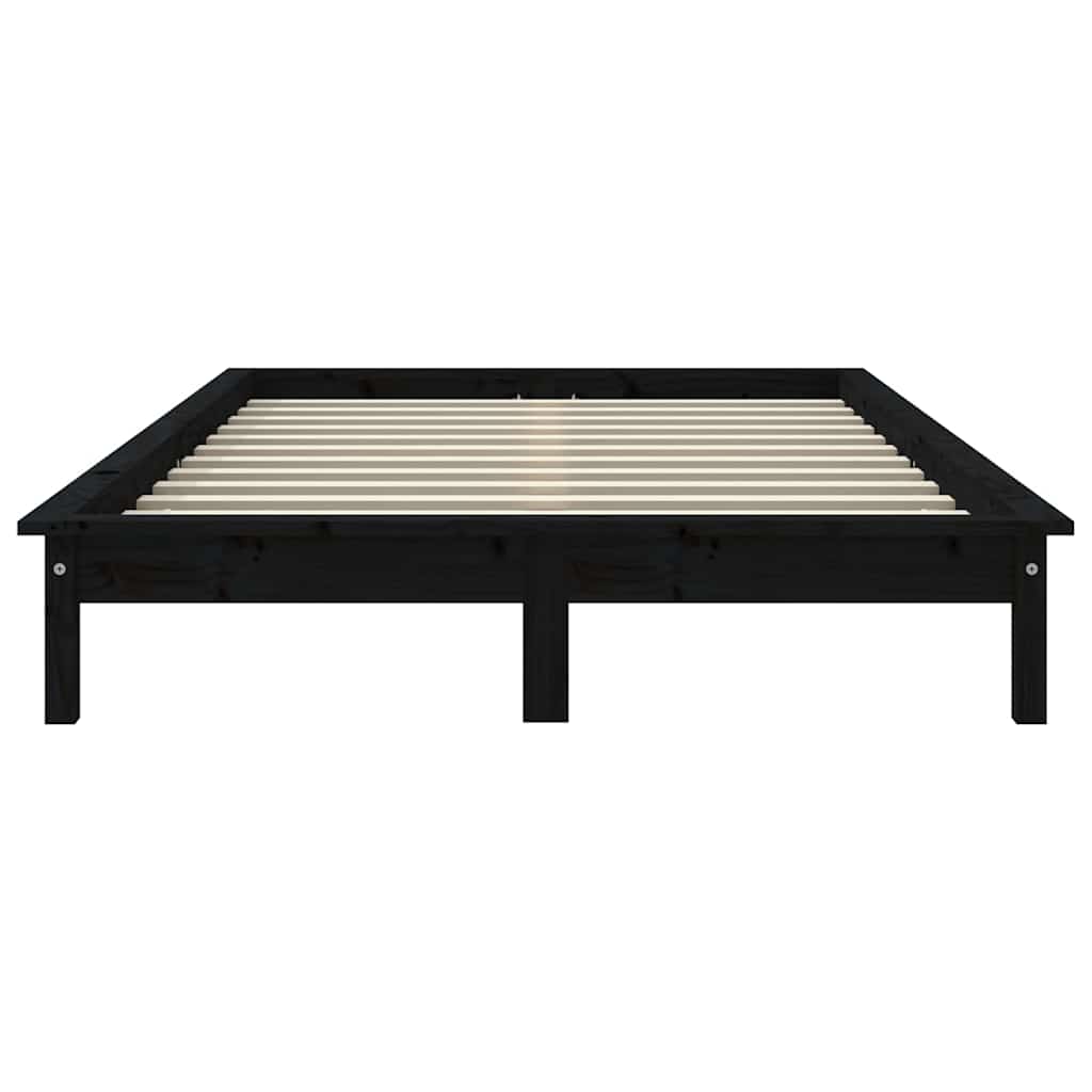 Black Solid Wood Bed Frame 120x200 cm - vidaXL (No Mattress)