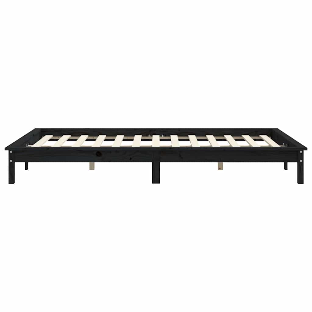 Black Solid Wood Bed Frame 120x200 cm - vidaXL (No Mattress)