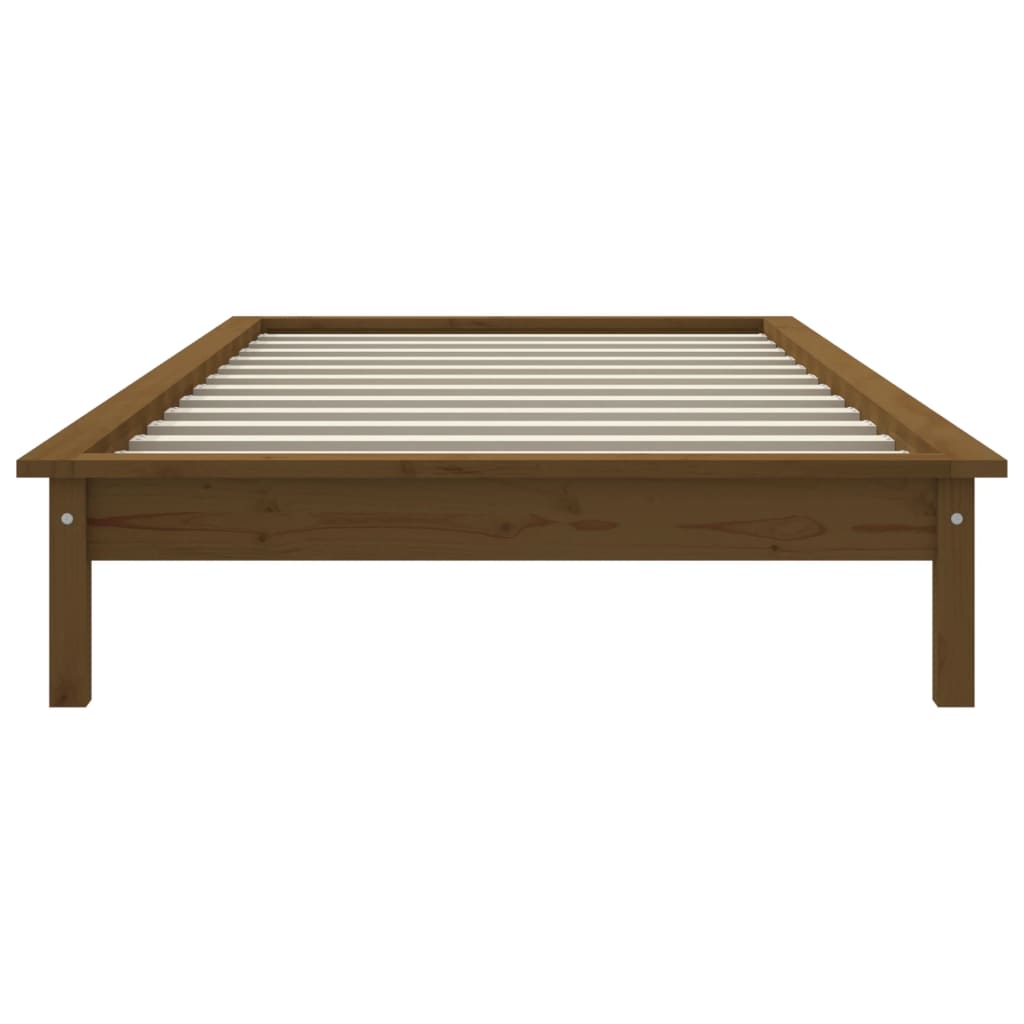 Honey Brown Solid Wood Single Bed Frame - Mattress Not Included