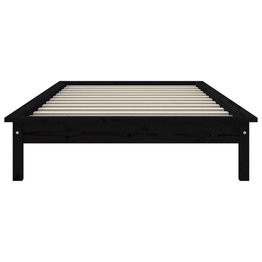 Black Solid Wood Single Bed Frame - No Mattress Included