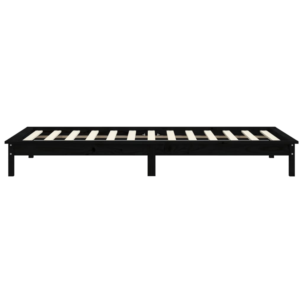 Black Solid Wood Single Bed Frame - No Mattress Included