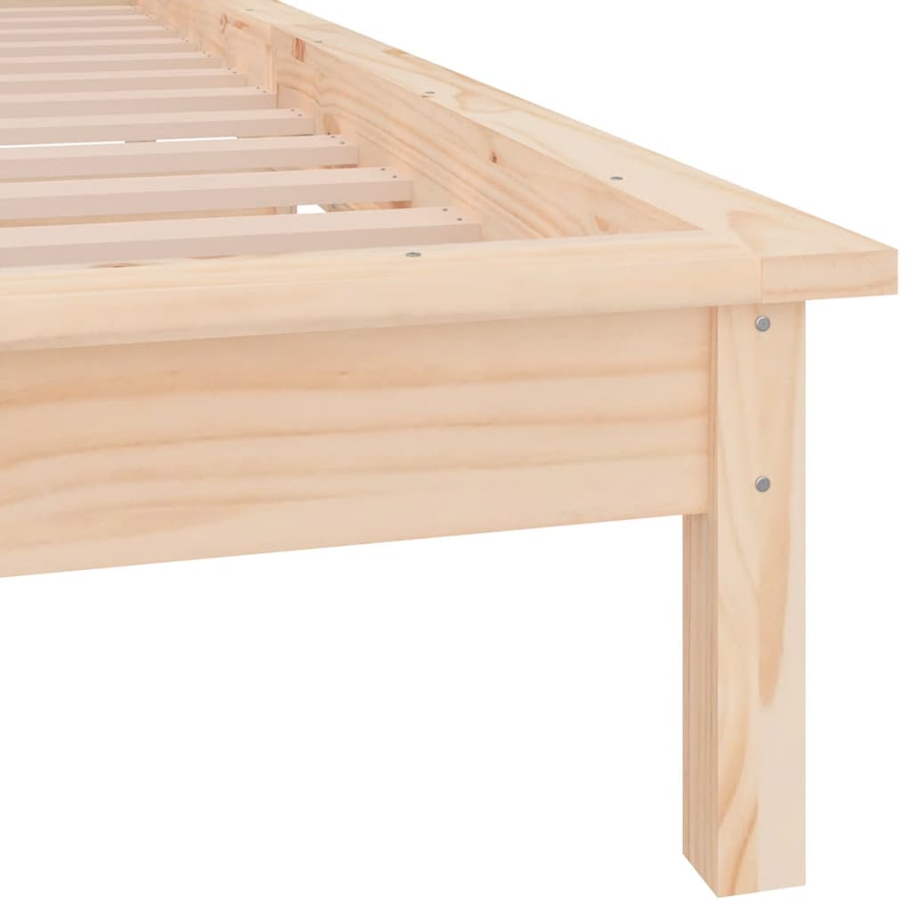 Solid Wood LED Bed Frame 100x200cm - No Mattress Included