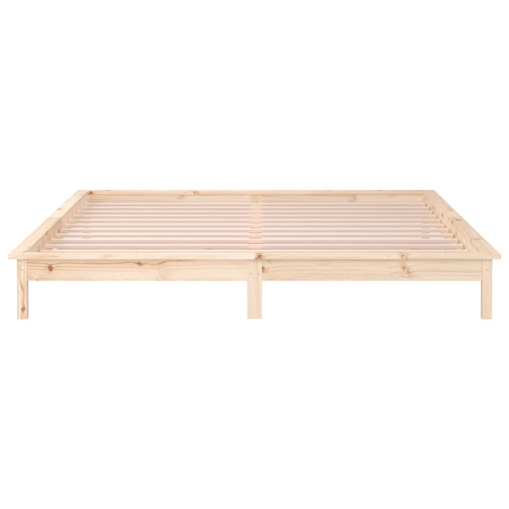 King Size Solid Wood LED Bed Frame 150x200 cm (No Mattress)