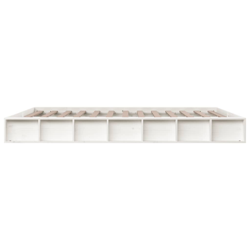 Solid Wood White Bed Frame 120x200 cm – No Mattress
