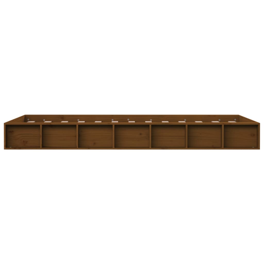 Solid Wood Bed Frame, Honey Brown, Small Single 75x190 cm
