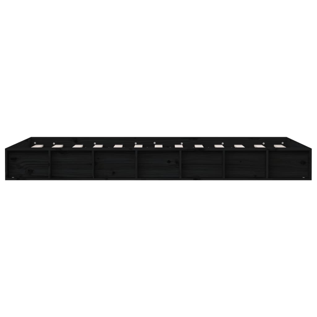 Solid Wood Small Single Bed Frame Black 75x190 cm (Mattress Excluded)