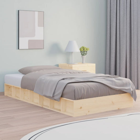 Solid Wood Single Bed Frame 90x190 cm - No Mattress Included