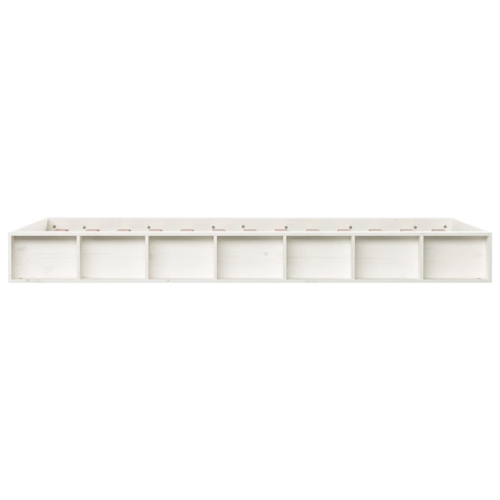 Solid Wood Small Double Bed Frame 120x190 cm - White Finish