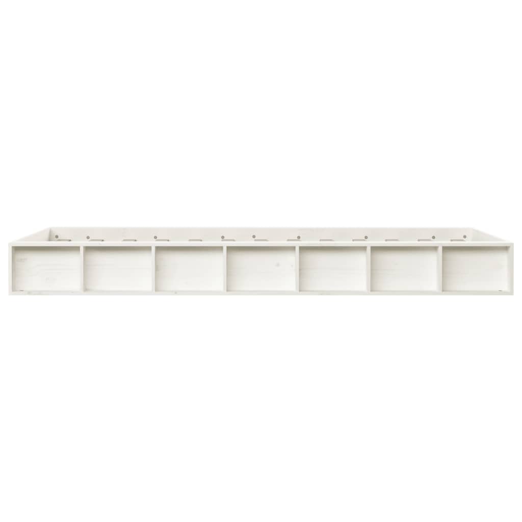 White Solid Wood Bed Frame 140x190 cm - No Mattress Included