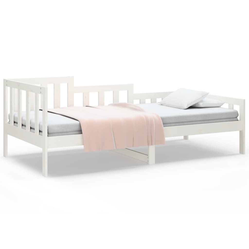 White Solid Pine Day Bed Frame - 90x190 cm Single Size