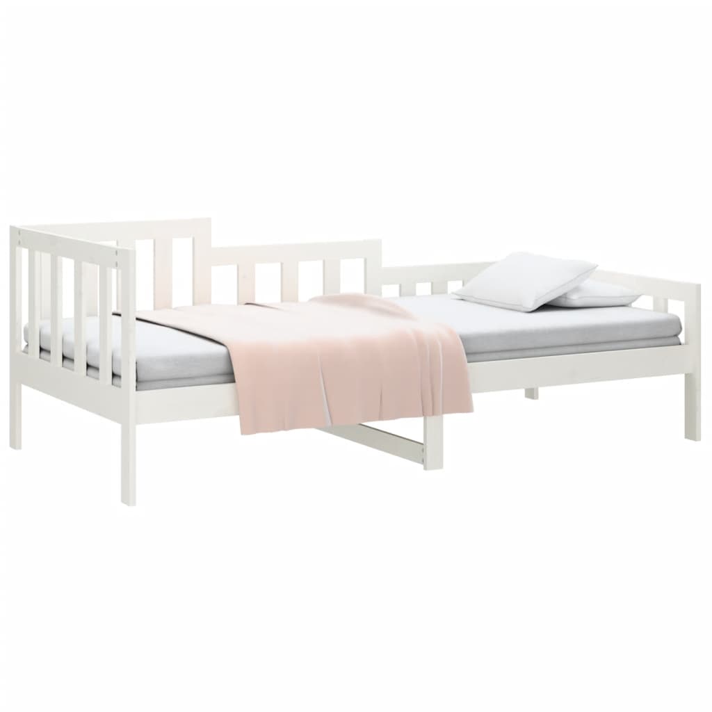 White Solid Pine Day Bed Frame - 90x190 cm Single Size