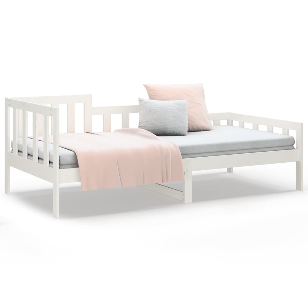 White Solid Pine Day Bed Frame - 90x190 cm Single Size