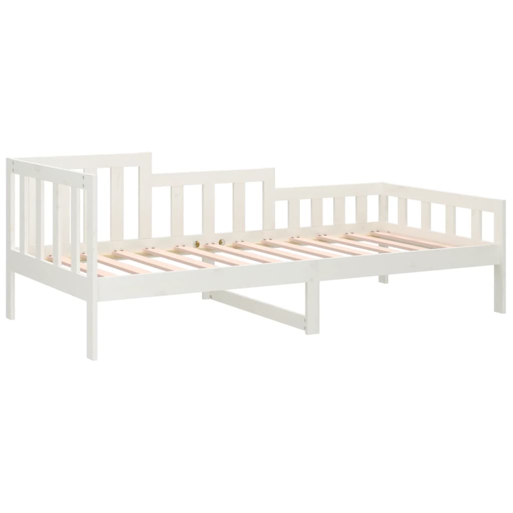 White Solid Pine Day Bed Frame - 90x190 cm Single Size