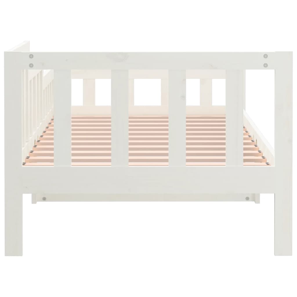 White Solid Pine Day Bed Frame - 90x190 cm Single Size