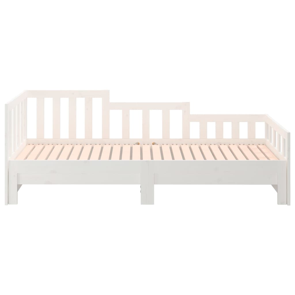 White Pull-out Day Bed Frame 2x(80x200) cm - No Mattress Included