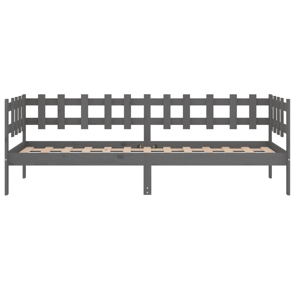 Solid Pine Grey Day Bed Frame 80x200 cm - No Mattress Included