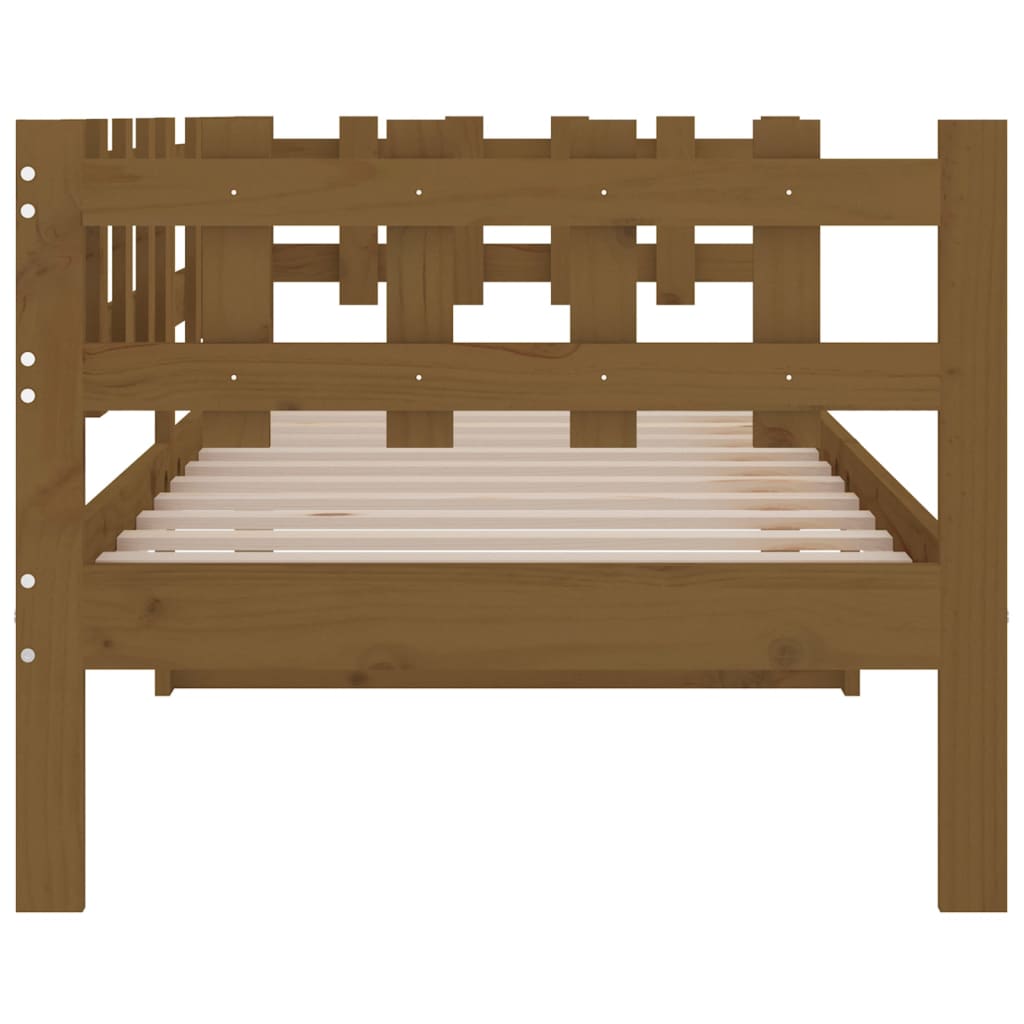 Solid Pine Wood Day Bed in Honey Brown, 80x200 cm - No Mattress