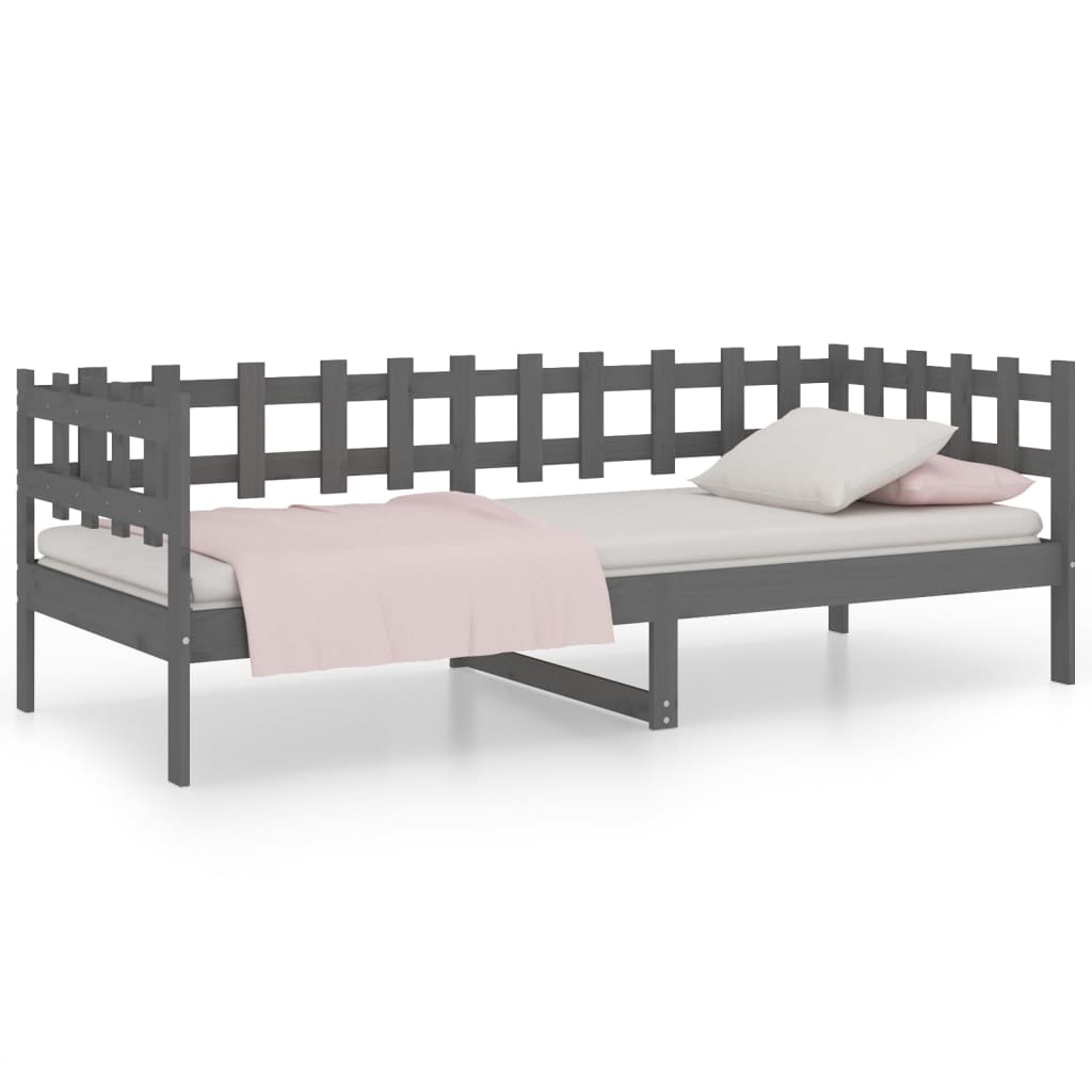Solid Pine Grey Day Bed 90x200 cm - No Mattress Included