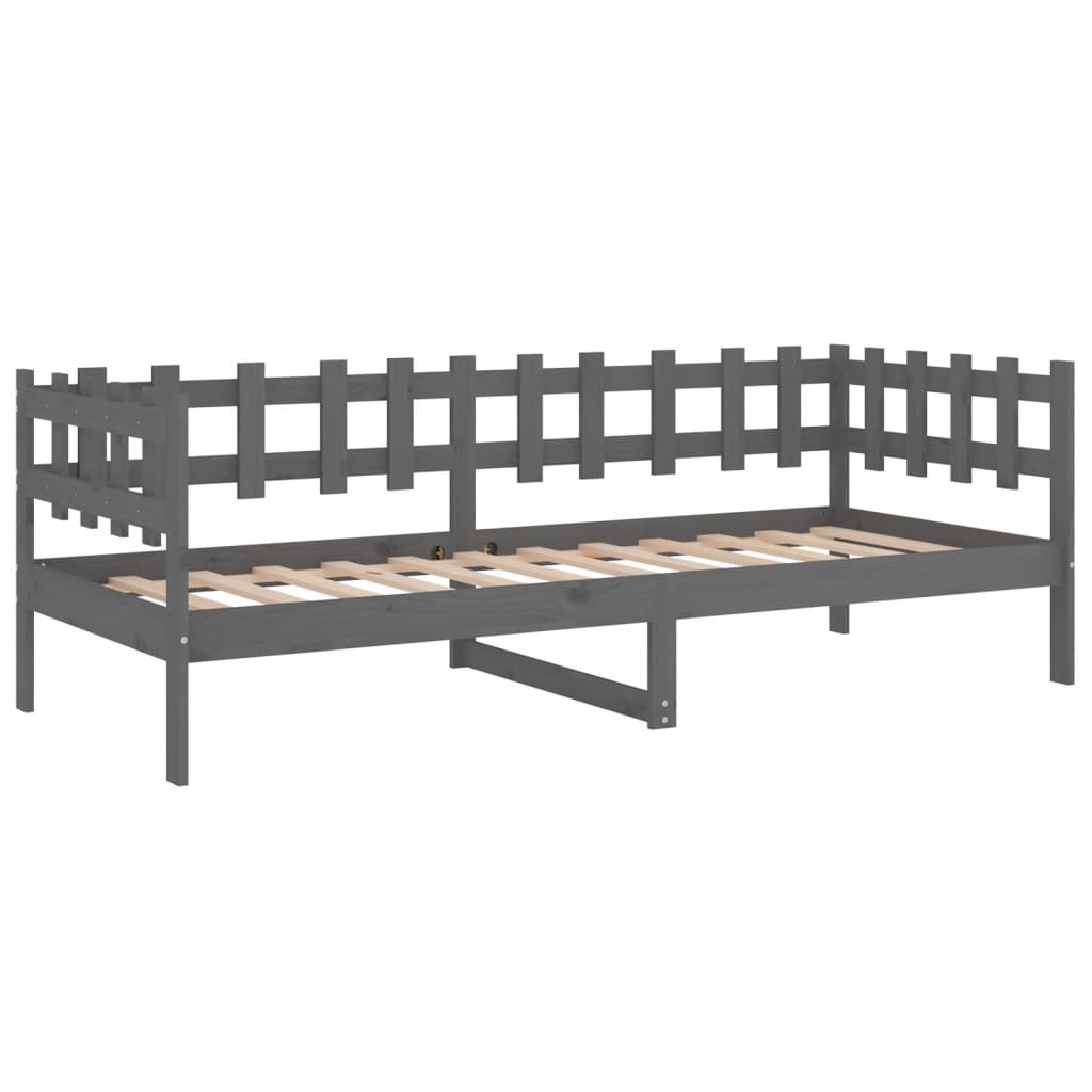 Solid Pine Grey Day Bed 90x200 cm - No Mattress Included