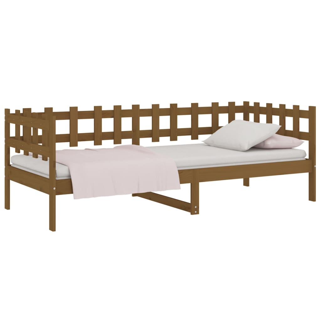 Solid Pine Wood Day Bed, Honey Brown 90x200 cm - No Mattress