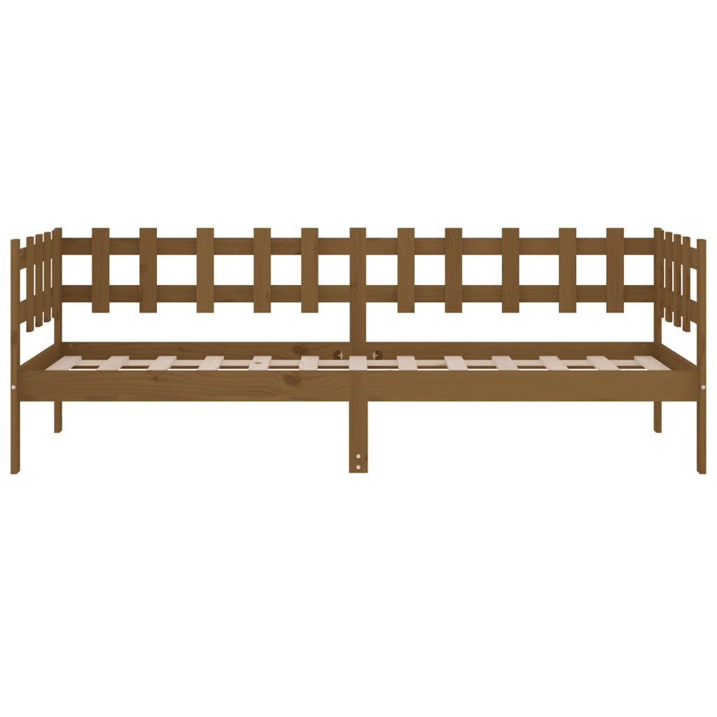 Solid Pine Wood Day Bed, Honey Brown 90x200 cm - No Mattress