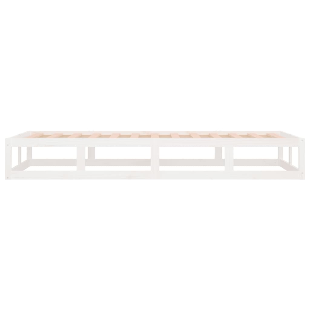 White Solid Wood Bed Frame 90x200 cm - No Mattress Included
