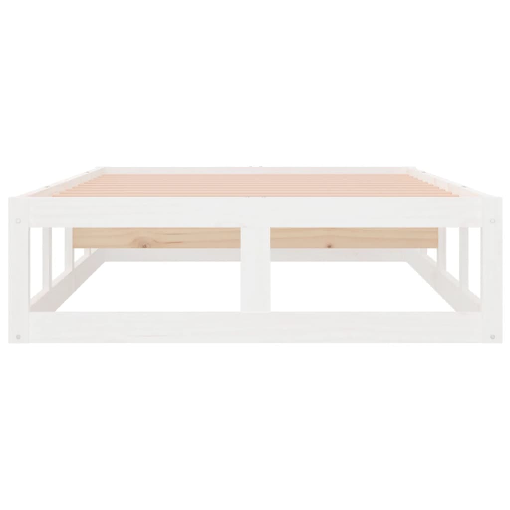 Solid Wood Bed Frame 100x200 cm - White Finish, No Mattress