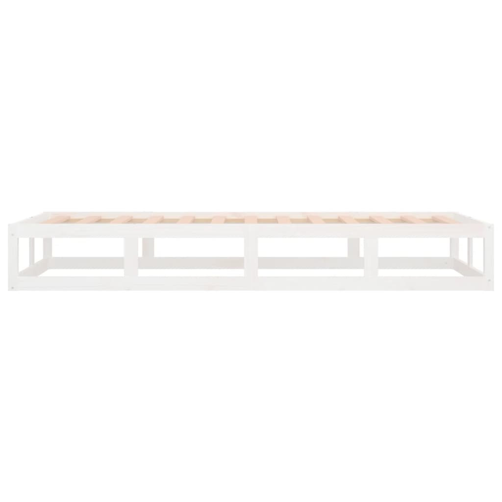 Solid Wood Bed Frame 100x200 cm - White Finish, No Mattress