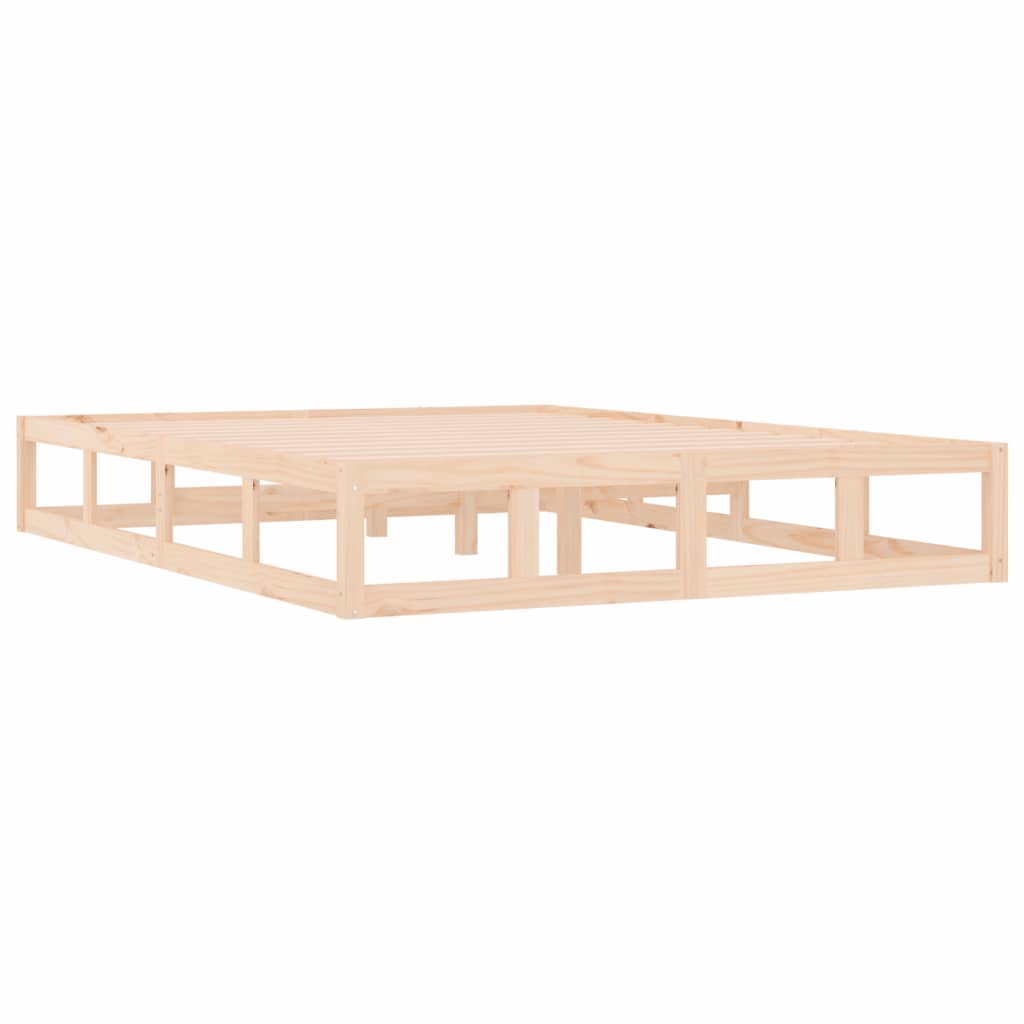 Solid Wood Bed Frame - Natural Finish (120x200 cm) - No Mattress
