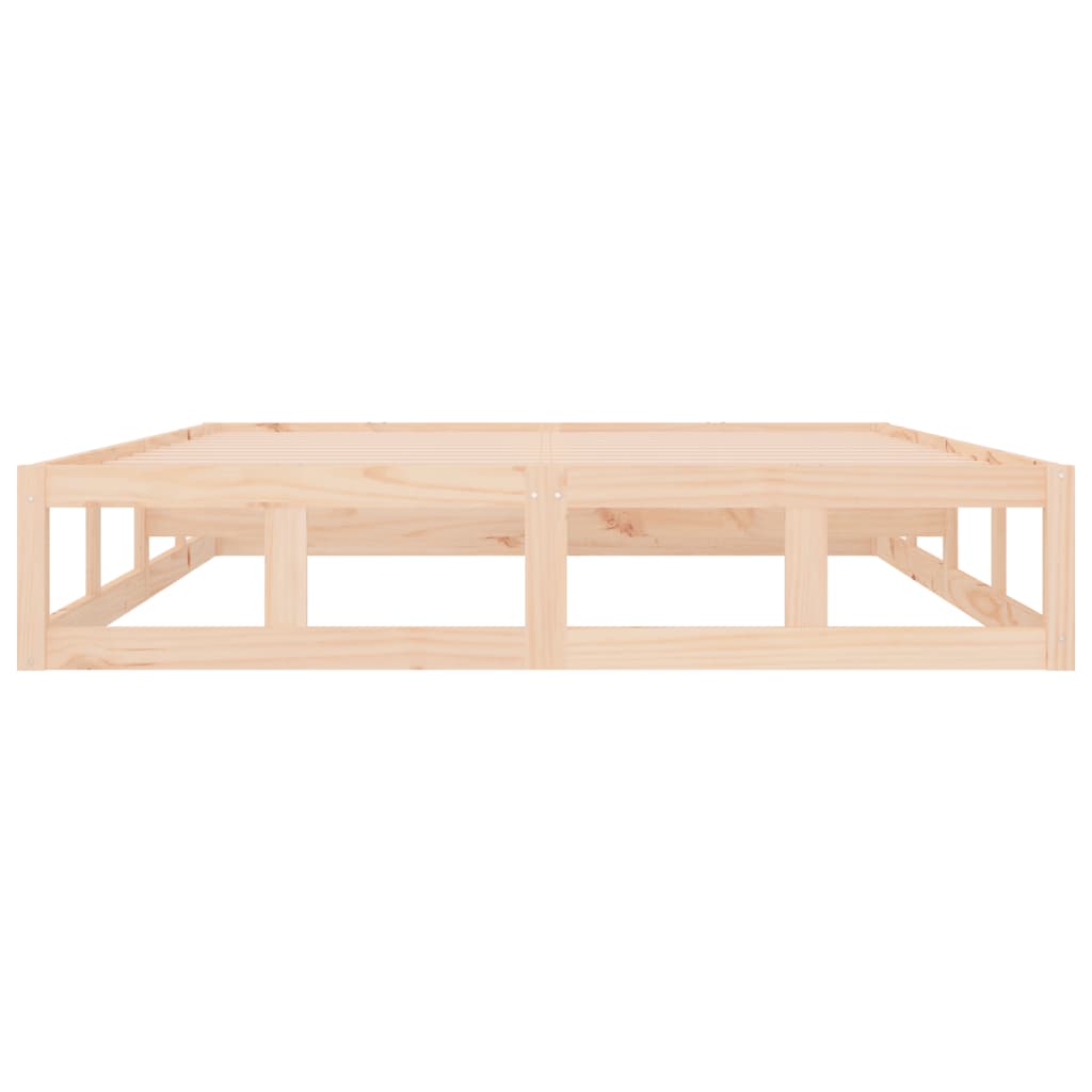 Solid Wood Bed Frame - Natural Finish (120x200 cm) - No Mattress