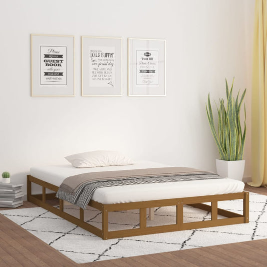 Solid Wood Bed Frame Honey Brown 120x200 cm - No Mattress