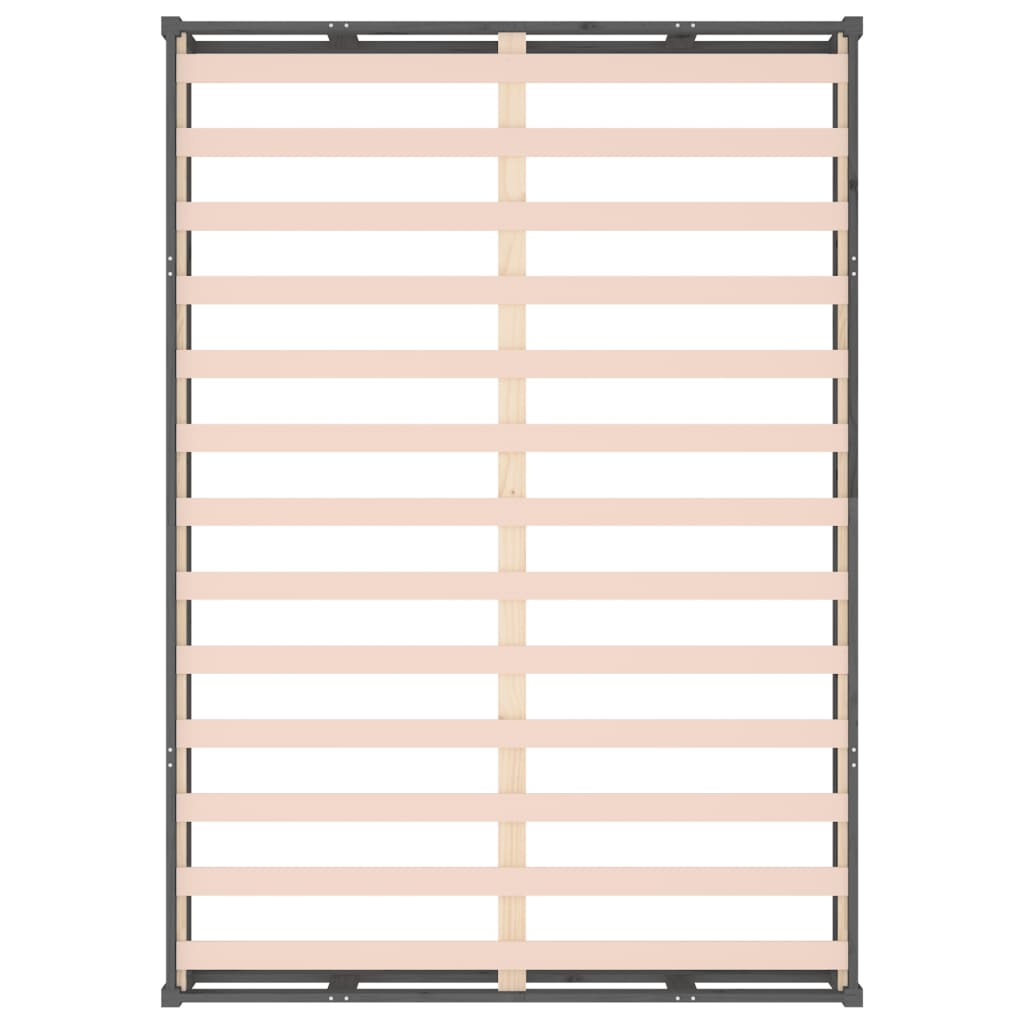 Solid Wood Grey King Size Bed Frame 150x200 cm - No Mattress Included