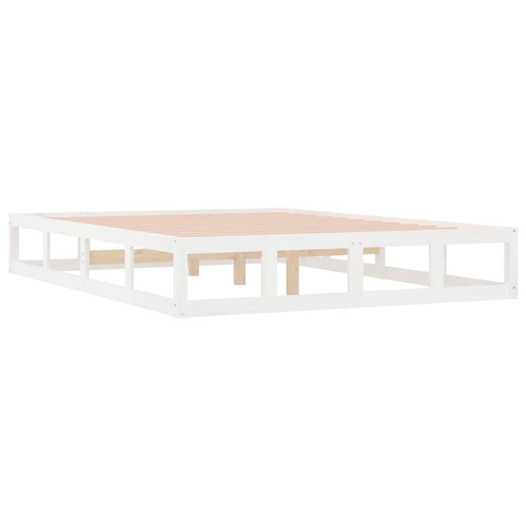 Solid Wood White Super King Bed Frame 180x200 cm