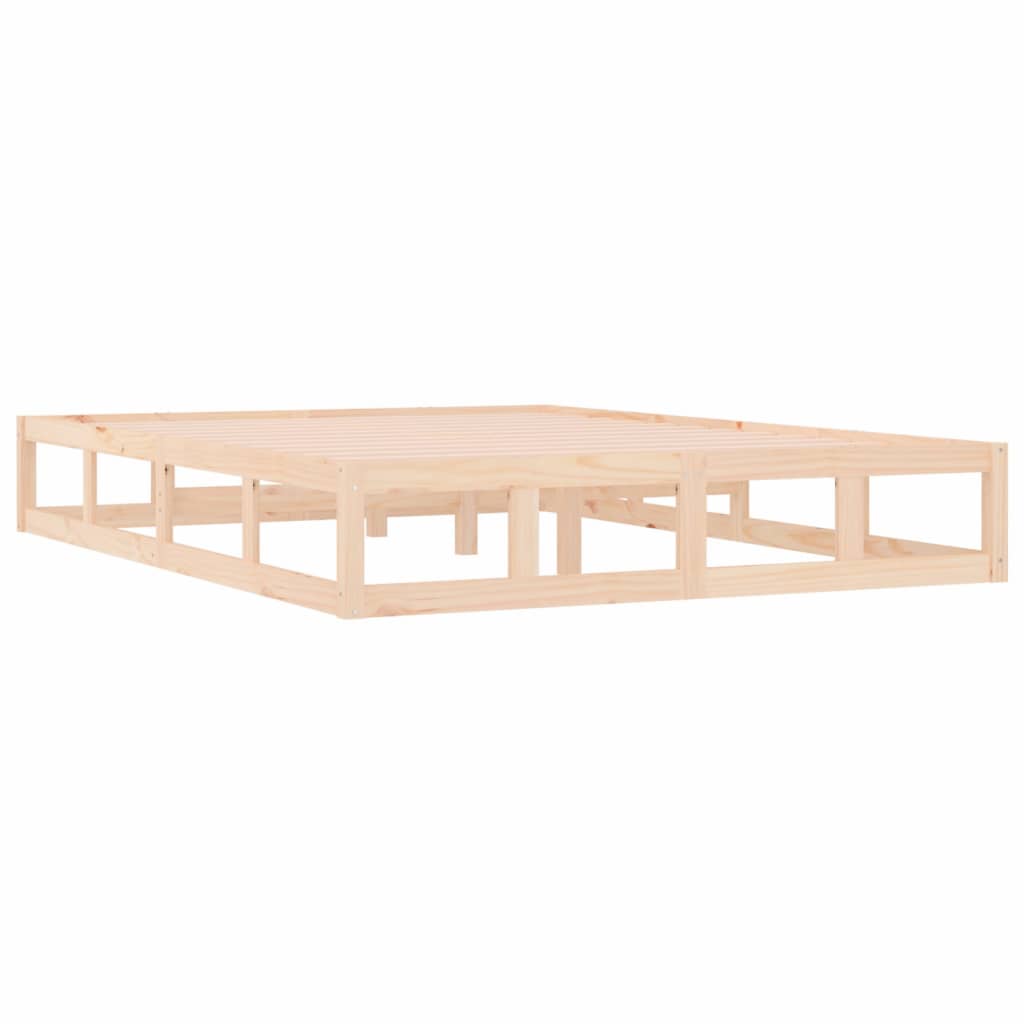 Solid Wood Bed Frame 200x200 cm - Sturdy, Elegant Design
