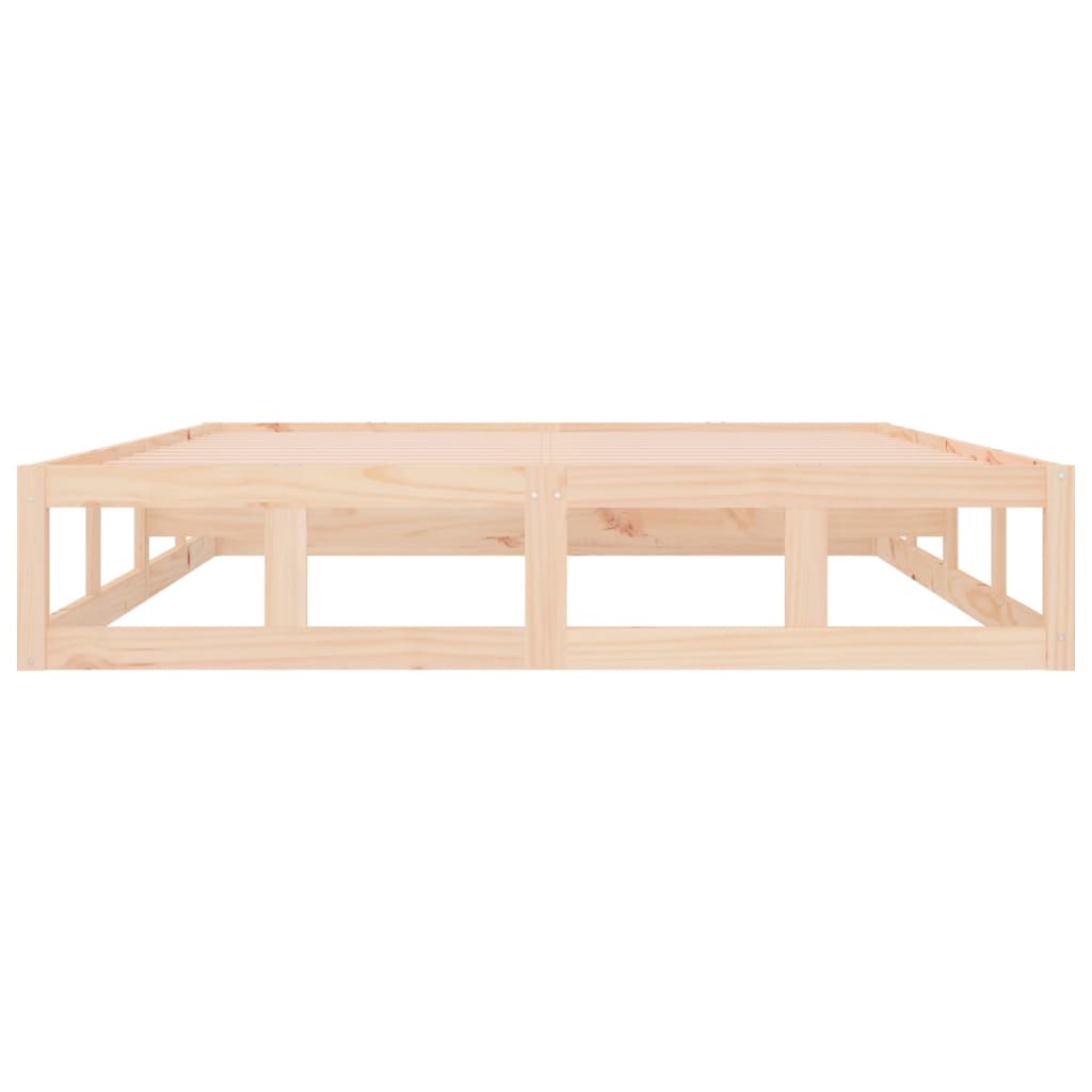 Solid Wood Bed Frame 200x200 cm - Sturdy, Elegant Design