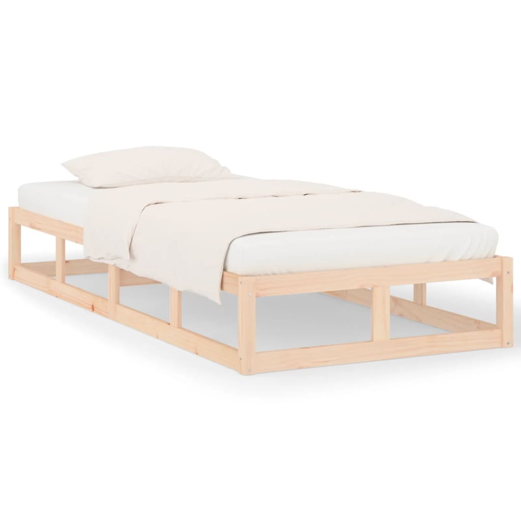 Solid Wood Small Single Bed Frame 75x190 cm - No Mattress Included