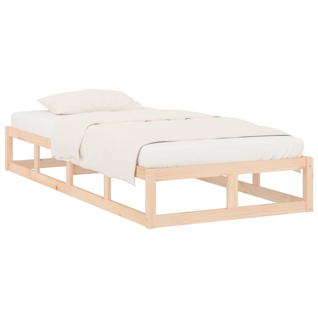 Solid Wood Small Single Bed Frame 75x190 cm - No Mattress Included