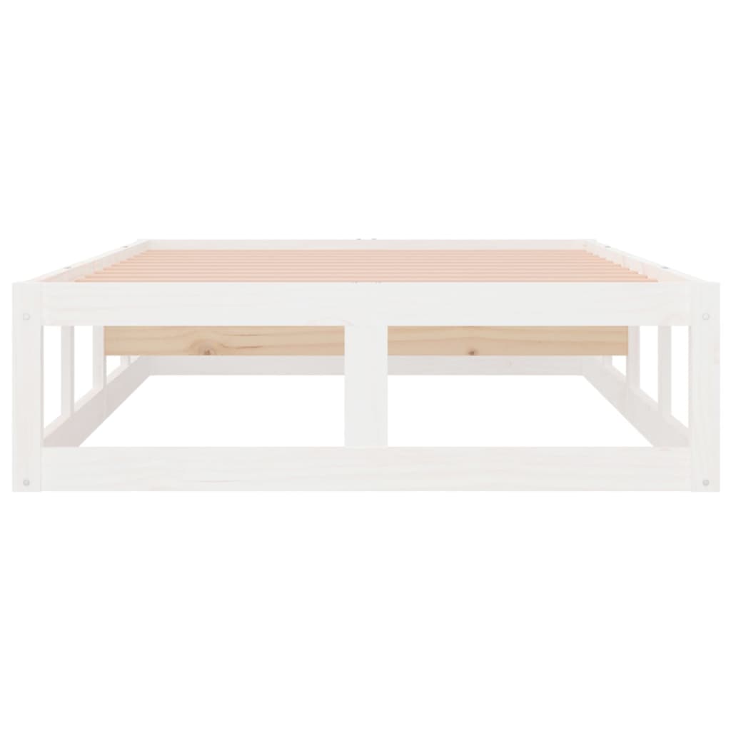 Solid Wood White Bed Frame 75x190 cm - Small Single (No Mattress)
