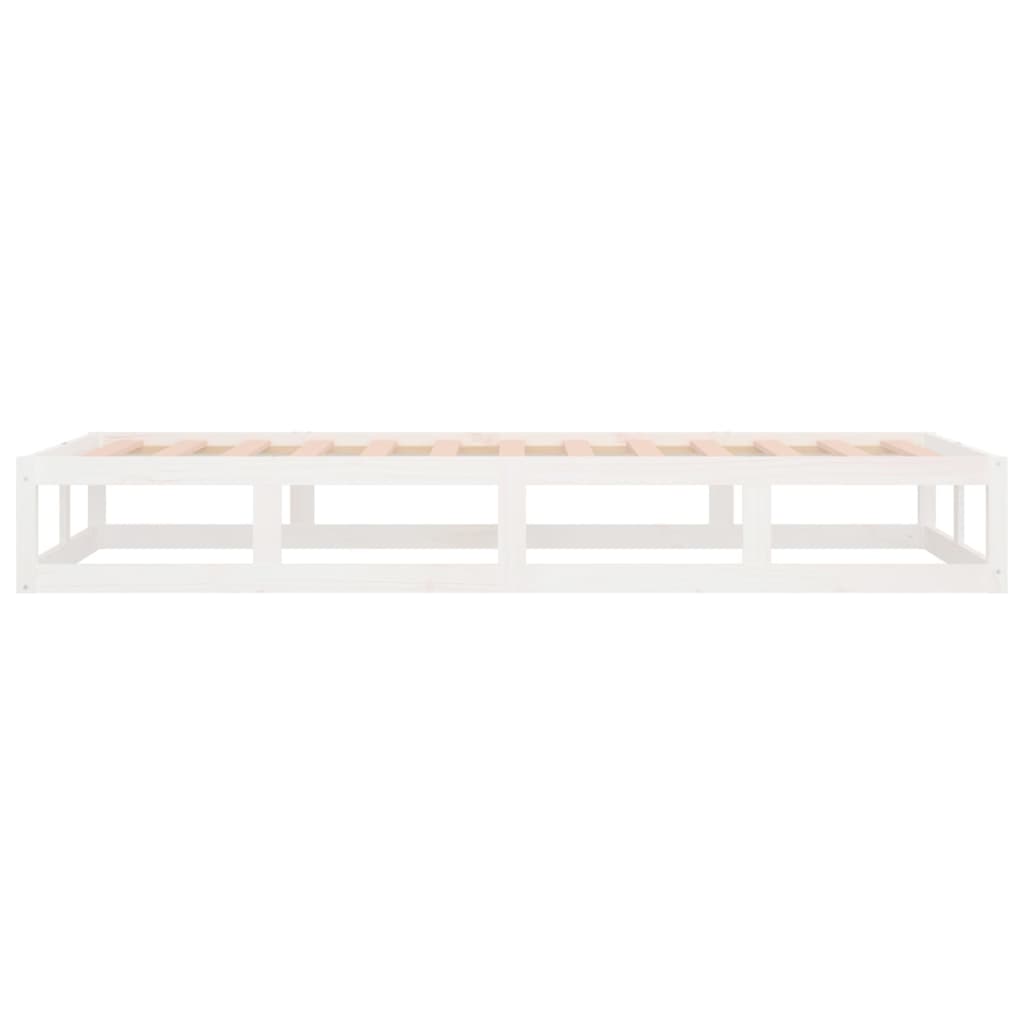 Solid Wood White Bed Frame 75x190 cm - Small Single (No Mattress)