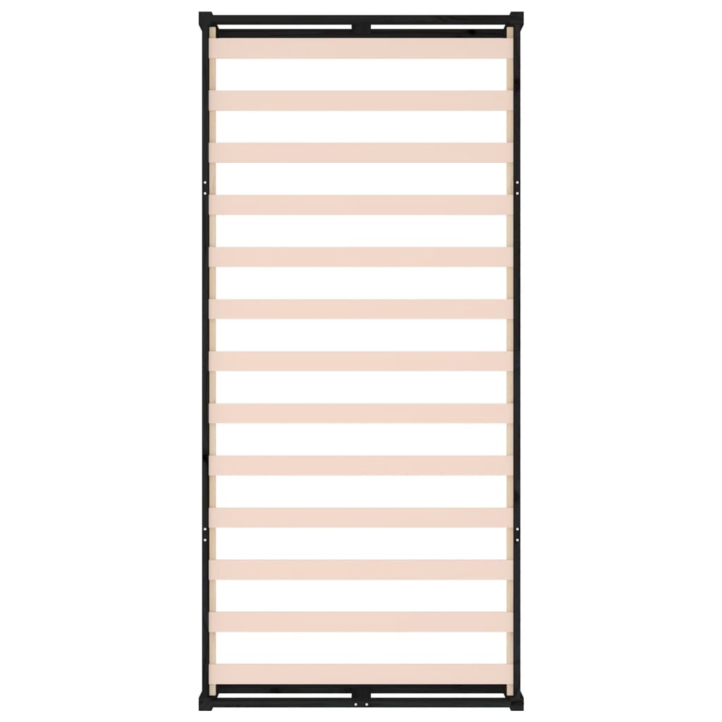 Solid Wood Black Bed Frame 75x190cm - Small Single, No Mattress