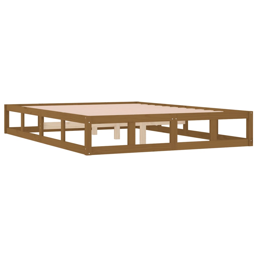 Solid Wood Bed Frame in Honey Brown - 120x190 cm Small Double