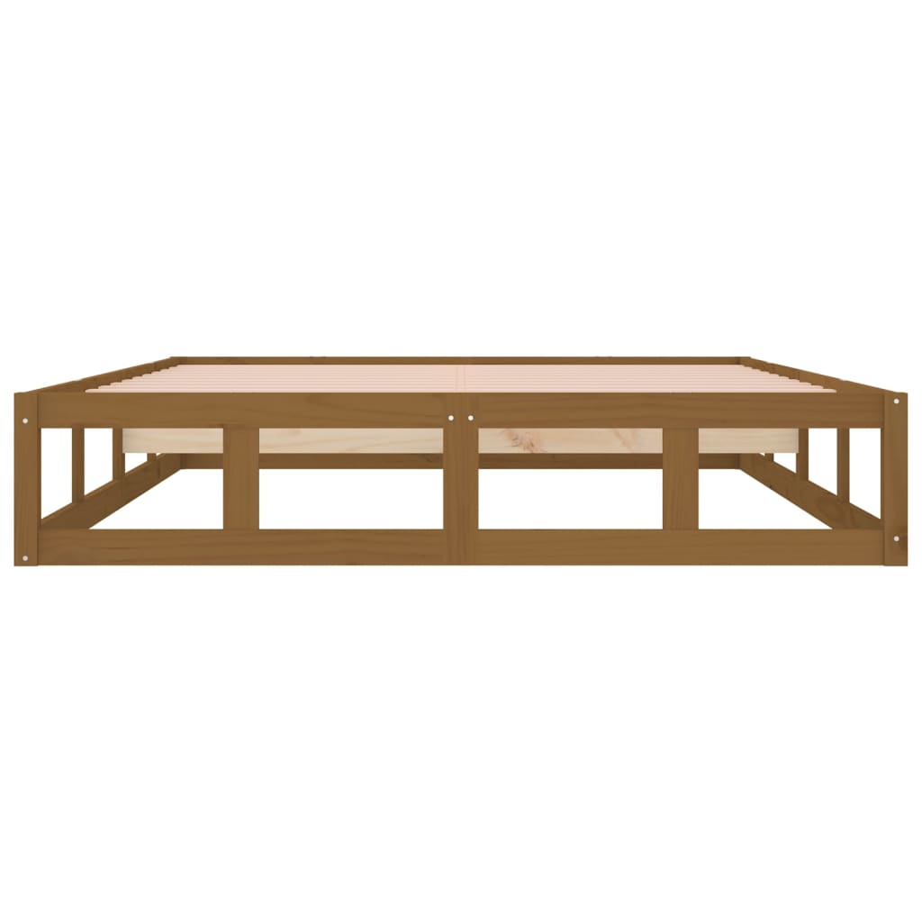 Solid Wood Bed Frame in Honey Brown - 120x190 cm Small Double